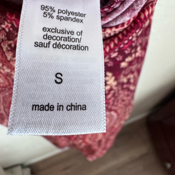 Maurices Paisley Jumpsuit in Burgundy and White - Picture 3 of 3